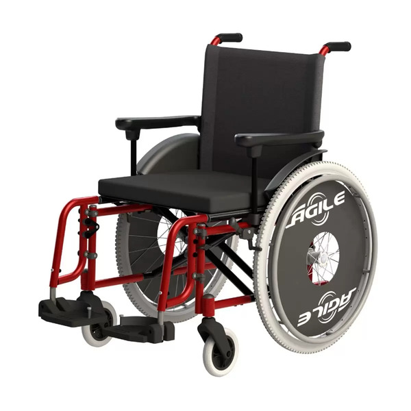 Cadeira de Rodas Alumínio Agile Vermelha 125kg